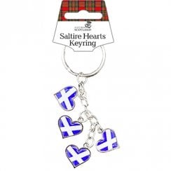 Saltire Heart Charm Keyring