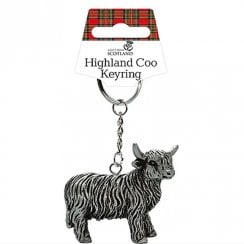 Silver Highland Coo Keyring