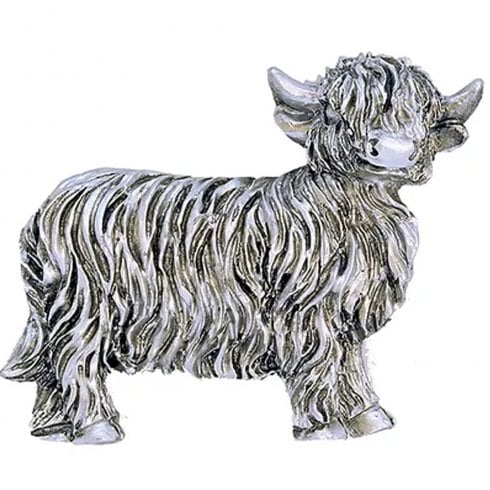 Thistle Products Ltd Silver Highland Coo Magnet