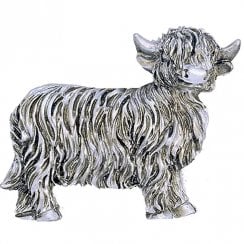 Silver Highland Coo Magnet