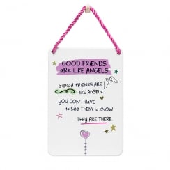 Tin Plaque Good Friends Are Like Angels