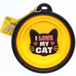 Travel Pet Bowl - I Love My Cat