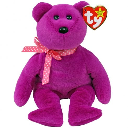 TY Magenta II Bear Beanie Baby 