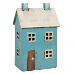 Village Pottery Blue House Tealight Holder