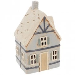 Village Pottery Blue Tudor House Tealight Holder