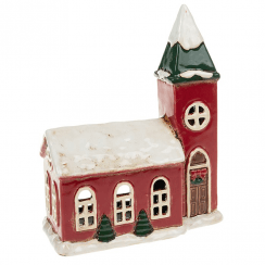 Village Pottery Christmas Church Tealight Holder - Large