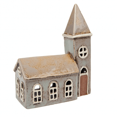 Village Pottery Church Tealight Holder 