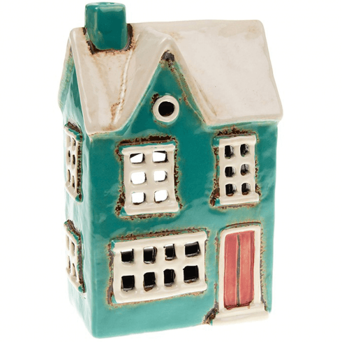 Village Pottery Country House Tealight Holder - Teal