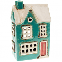 Village Pottery Country House Tealight Holder - Teal