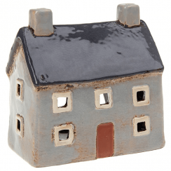 Village Pottery Croft House Tealight Holder - Grey