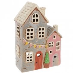 Village Pottery Garden Double House Tealight Holder