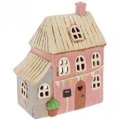 Village Pottery Garden Mail Box House Tealight Holder