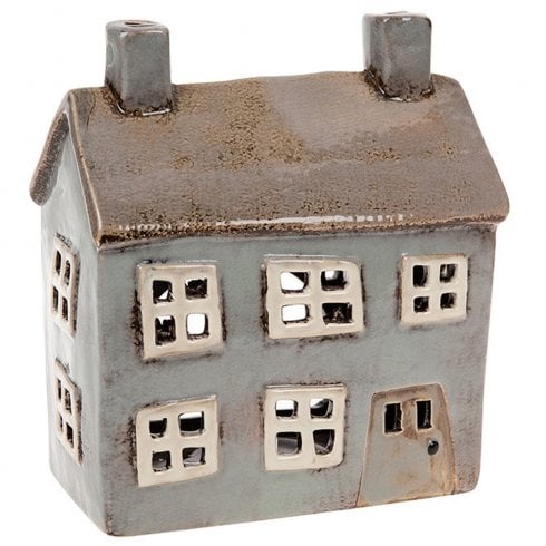 Village Pottery Grey House Tealight Holder