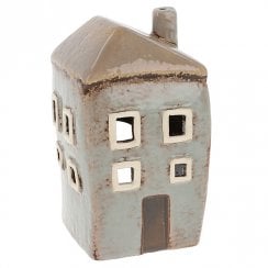 Village Pottery Grey Mini House Tealight Holder