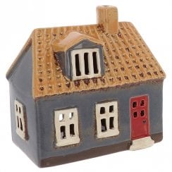 Village Pottery Grey Tiled House Tealight Holder
