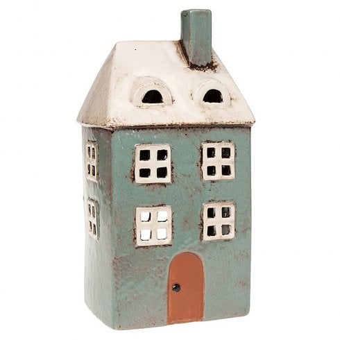 Village Pottery Tall House Ceramic Tealight Candle Holder