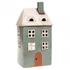 Village Pottery Tall House Ceramic Tealight Candle Holder