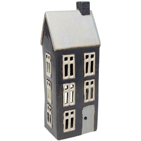 Village Pottery Tall Slate Blue Tealight House