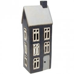 Village Pottery Tall Slate Blue Tealight House