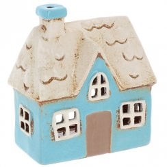 Village Pottery Teal Dormer House Tealight Holder