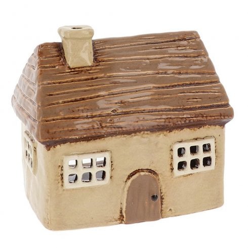 Village Pottery Thatch House Tealight Holder - Cream