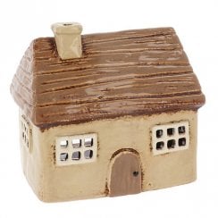 Village Pottery Thatch House Tealight Holder - Cream
