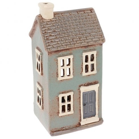 Village Pottery Tiled Grey House Tealight holder