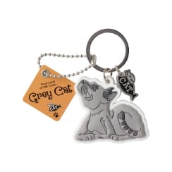 Keyring - Grey Cat