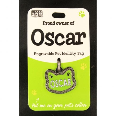 Wags & Whiskers Pet Cat Identity Tag – Oscar