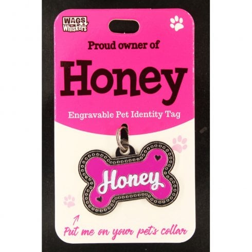 Wags & Whiskers Pet Identity Tag - Honey