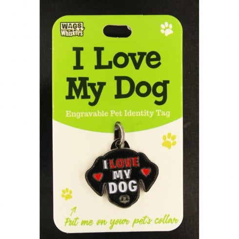 Wags & Whiskers Pet Identity Tag - I Love My Dog