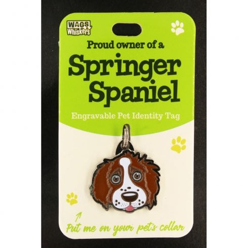 Wags & Whiskers Pet Identity Tag - Springer Spaniel Brown