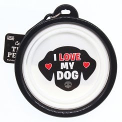Travel Pet Bowl - I Love My Dog