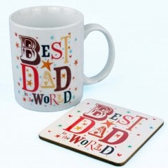 "Best Dad in the World" Mug & Coaster Set