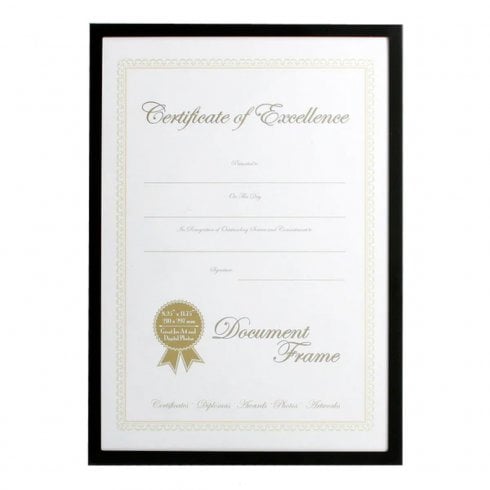 Widdop & Co. Black Surround A4 Document Frame