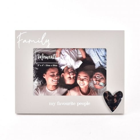 Widdop & Co. Family Wooden Photo Frame With Heart - 6 x 4