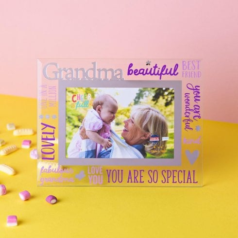 Widdop & Co. Glass Photo Frame 3D Words - Grandma