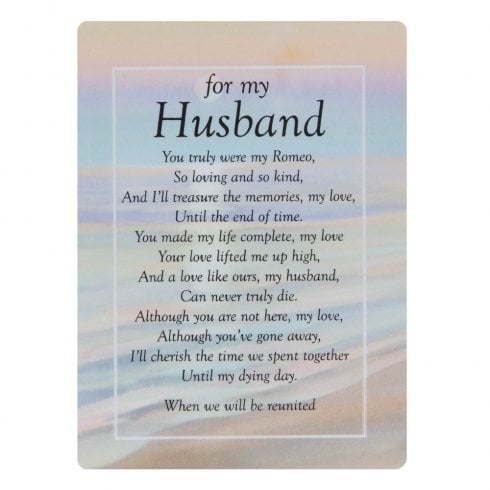Widdop & Co. Graveside Memorial Card - For My Husband