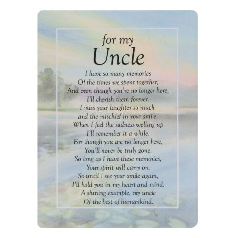 Widdop & Co. Graveside Memorial Card - For My Uncle
