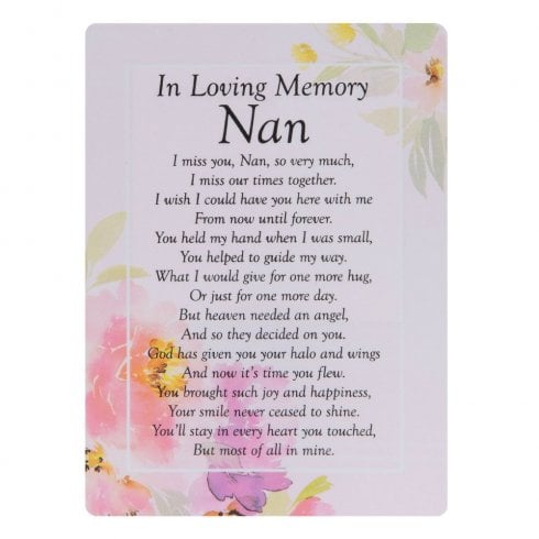 Widdop & Co. Graveside Memorial Card - Loving Memory Nan