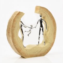 Hestia Family Figures In Bark 21.5cm Ornament