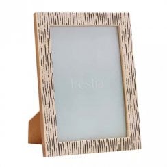 Hestia Striped Bone Photo Frame 3.5" x 5"