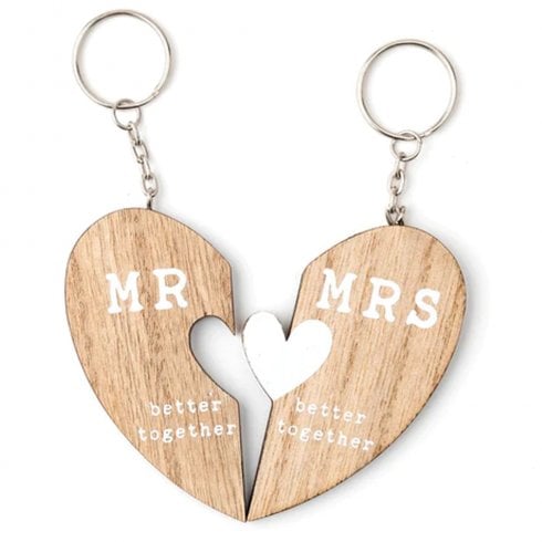 Widdop & Co. Love Story Mr & Mrs Keyring Set In Box