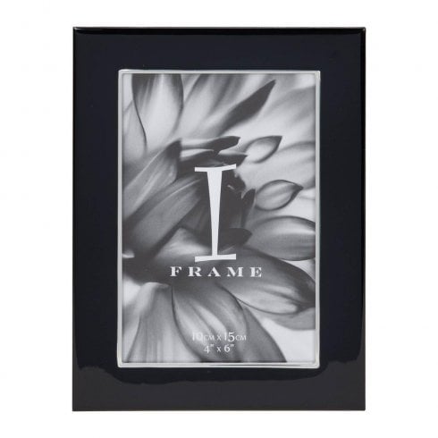 Widdop & Co. Metal Edge Dark Blue Inlay 4 x 6 Silver Plated Photo Frame