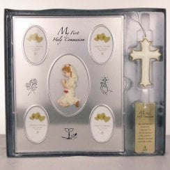My First Holy Communion Multi-Photo Frame and Cross Gift Set