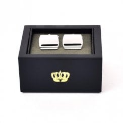 Nickel Plated Engravable Rectangle Cufflinks