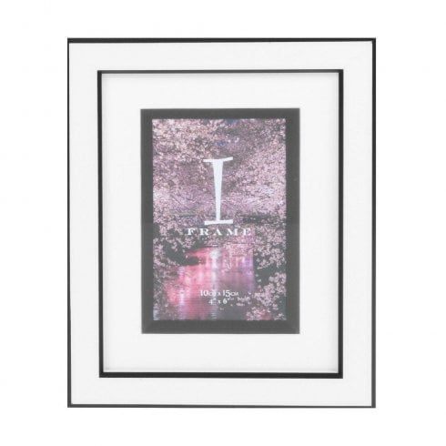 Widdop & Co. Plastic Black & White 4 x 6 Photo Frame