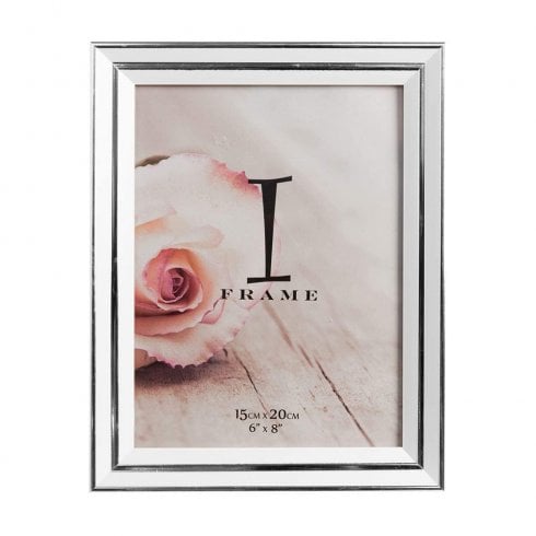 Widdop & Co. Plastic White & Silver 6 x 8 Photo Frame