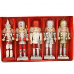 Set of 5 Nutcracker Soldier Hanging Decorations