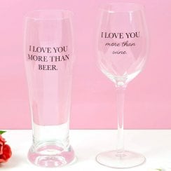 True Love His & Her Beer & Wine Glass Set